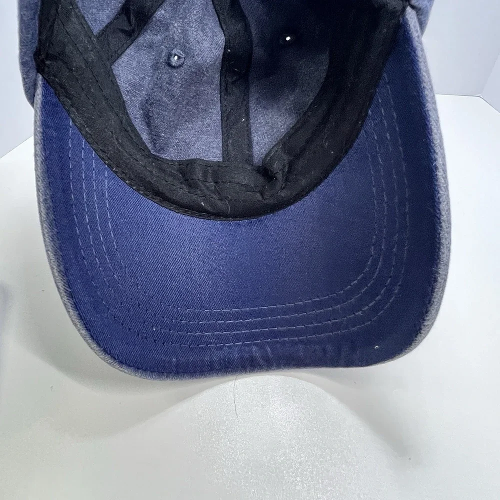 Cat Peeking Hat‎ Faded Denim Blue Baseball Cap Cute Kitty Graphic Pet Lover Mom